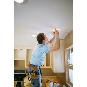 lights being repaired by electrician